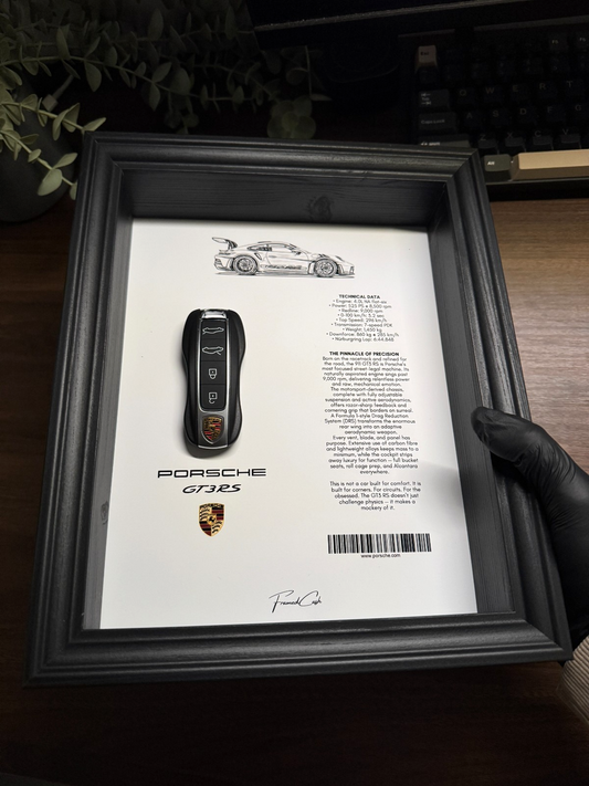 PORSCHE GT3 RS CAR KEY FRAME BY FRAMEDCASH | COLLECTOR’S EDITION |